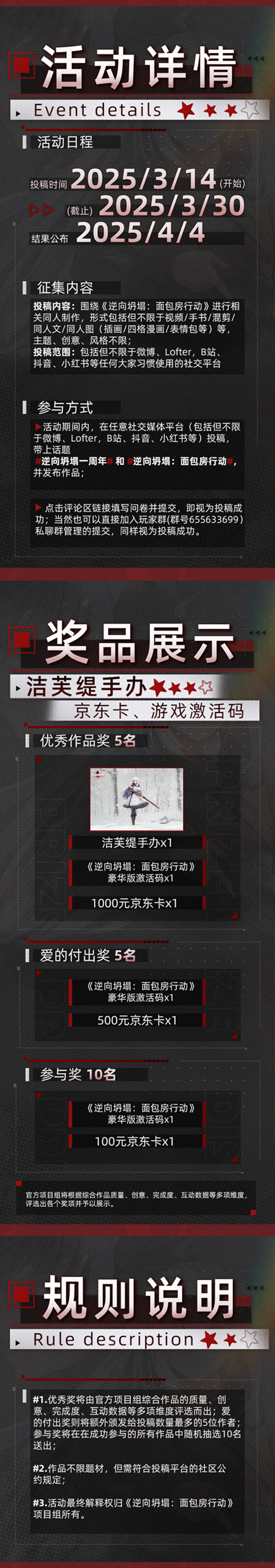 逆向坍塌：面包房行动周年庆典：超值折扣来袭，参与同人创作赢取大奖！