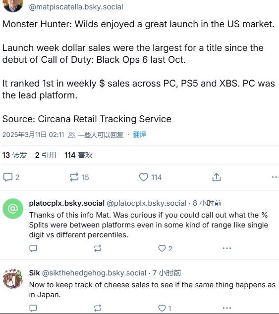 性能瓶颈挡不住热销！揭秘怪物猎人：荒野PC版为何销量超PS5和Xbox
