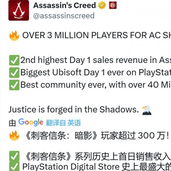 刺客信条：影玩家破300万，IGN质疑销量为何成谜？