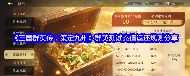 三国群英传：策定九州充值返利攻略，轻松获取双倍回报！