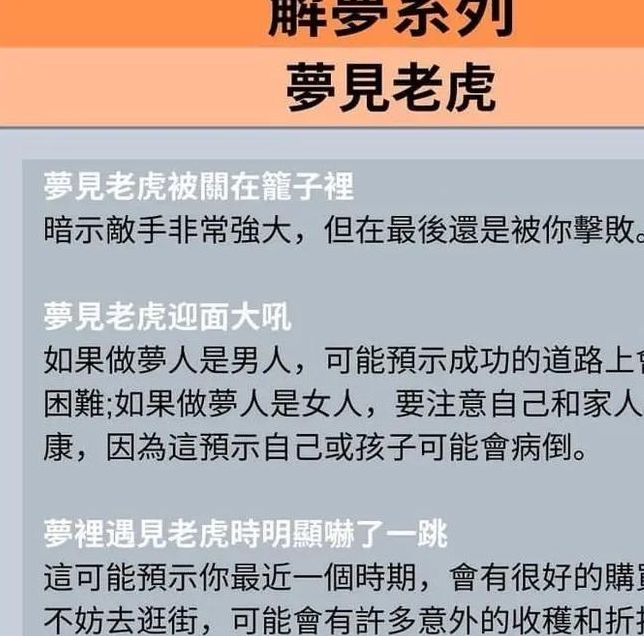梦见老虎寓意解析提升运势的小秘诀与心理启示 梦见老虎寓意解析提升运势的小秘诀与心理启示