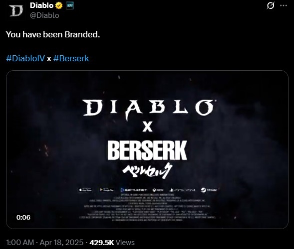 暗黑破坏神4联动剑风传奇：揭秘游戏合作背后的奥秘