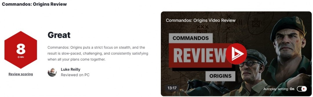 盟军敢死队：起源获IGN 8分，这款游戏的挑战为何如此让人上瘾？