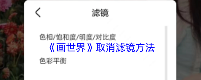 探秘画世界手游：如何巧妙取消滤镜？步骤揭示！