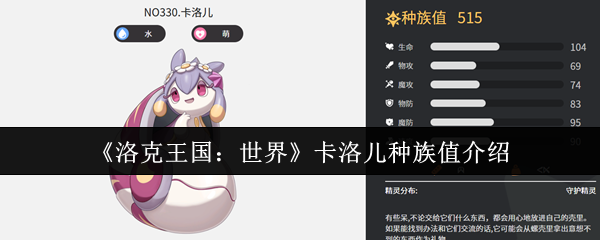 洛克王国:世界卡洛儿种族值深度解析 | 如何利用高效攻略快速提升战力? 洛克王国:世界卡洛儿种族值深度解析 | 如何利用高效攻略快速提升战力?