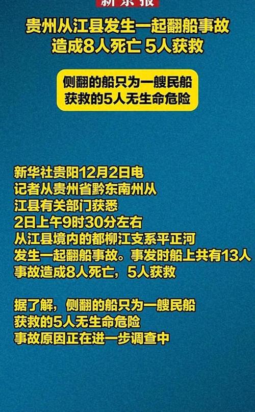 贵州游船倾覆事故:为何2025年5月5日成悲剧?事故原因及安全提示解析 贵州游船倾覆事故:为何2025年5月5日成悲剧?事故原因及安全提示解析