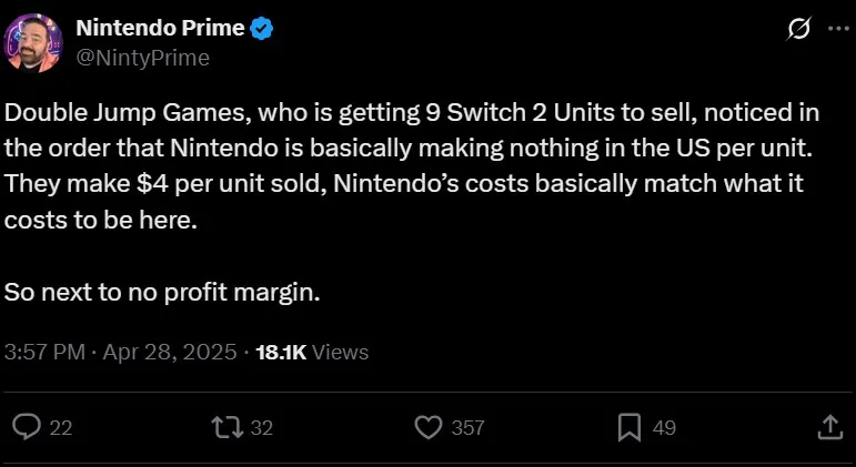 Switch 2利润为何如此微薄？任天堂每台仅赚4美元背后内幕揭秘
