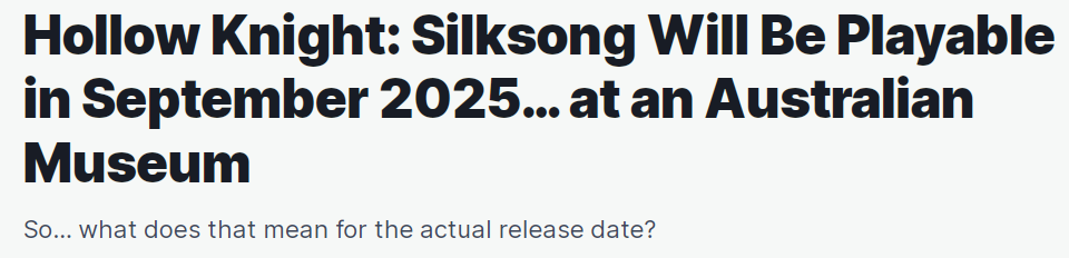 空洞骑士：丝之歌亮相ACMI博物馆，年内究竟能否发售？