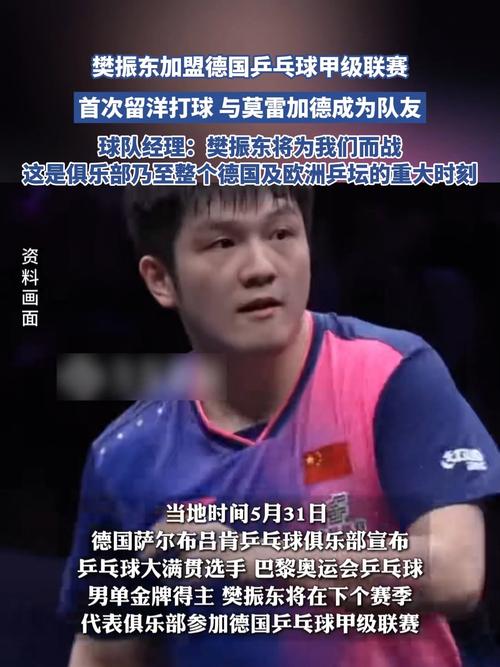 樊振东加盟德国甲级乒乓球联赛：提升技艺与国际视野，从中获取职业发展的绝佳启示