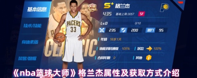 NBA篮球大师：格兰杰属性揭秘与高效获取攻略