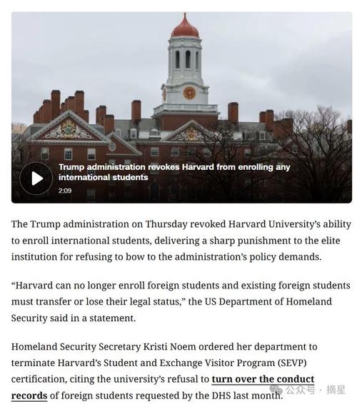 哈佛入学新政震惊全球：特朗普政府为何禁招国际生？