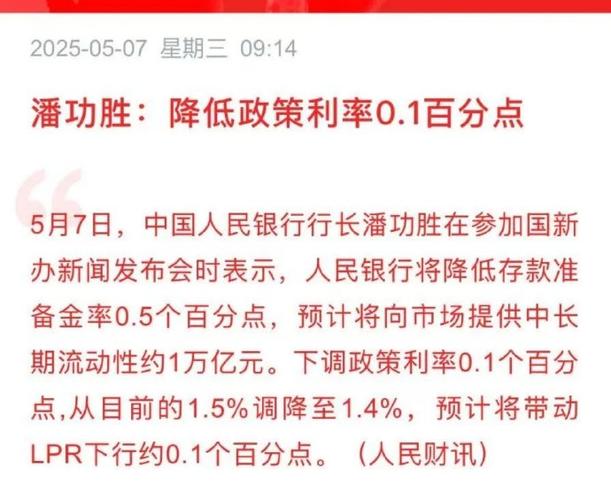 央行2025年5月7日神秘举措：降准0.5%与降息0.1%，对经济影响几何？