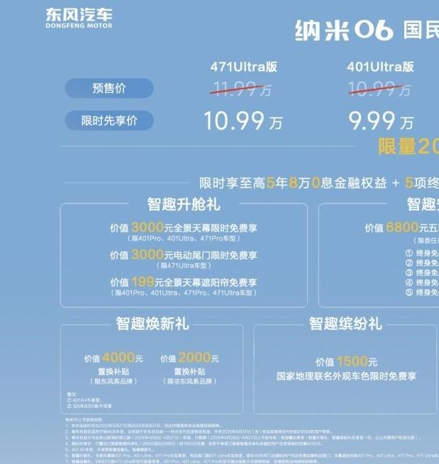 东风纳米06上市：全景天幕配置，售价仅7.99万元，汽车行业新突破