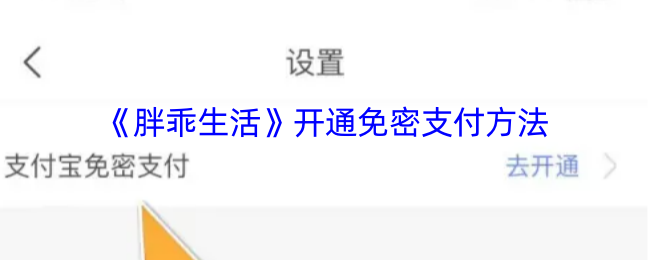 你知道如何在胖乖生活中开通免密支付吗？