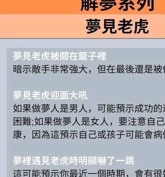 揭秘梦见老虎含义5个心理学专家权威解读
