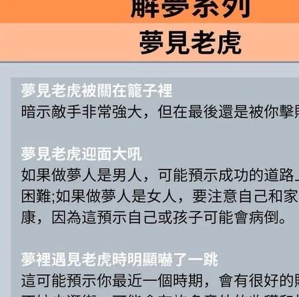 解梦指南8种梦见老虎的寓意与影响分析 解梦指南8种梦见老虎的寓意与影响分析
