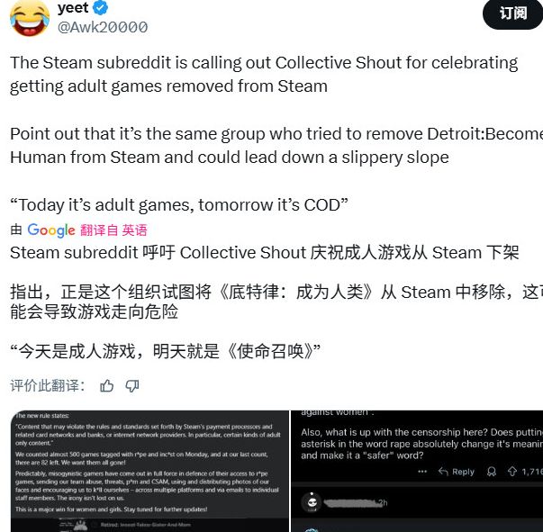 Steam成人游戏下架内幕曝光：女权组织行动揭秘