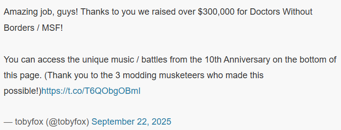 传说之下10周年活动：捐款突破36万美元，助力无国界医疗—揭开背后的感人故事与参与方式！