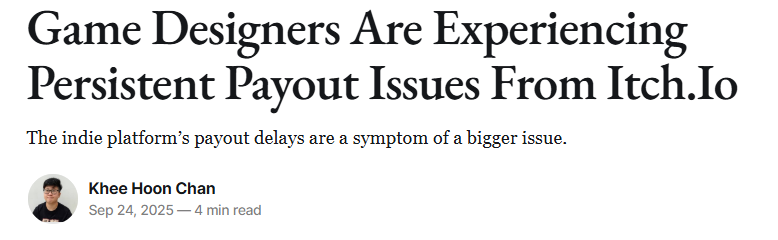 游戏开发者收益延迟：itch.io平台深入调查中，如何解决？