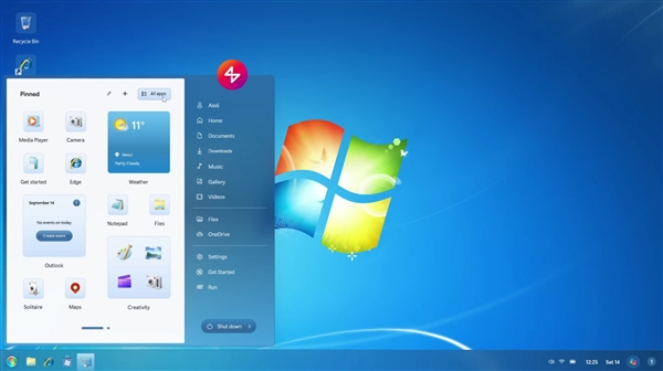 科学资讯：Windows 12.2概念设计曝光——全新开始菜单与Windows7主题，如何提升用户体验？