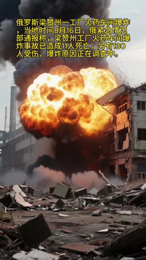 俄工厂火药车间突发剧烈爆炸，11死130伤！背后原因竟令人震惊？