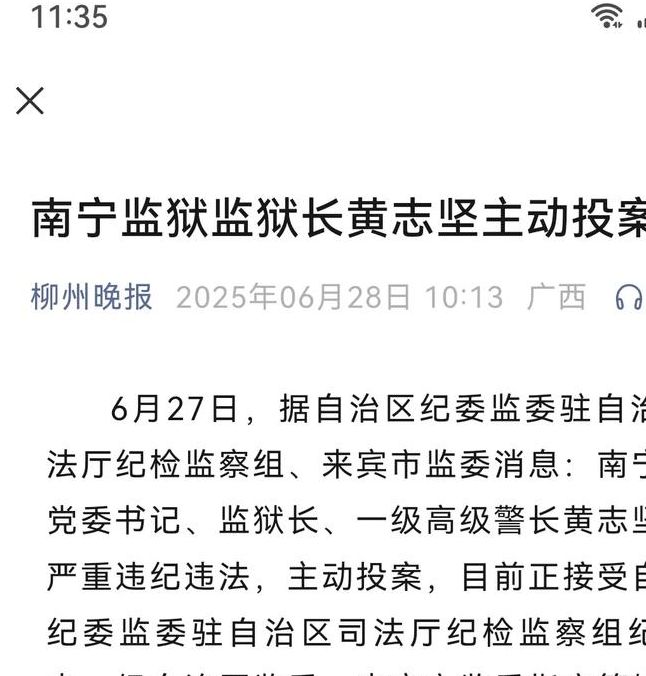 2025年6月28日广西南宁监狱长自首,带来哪些反思? 2025年6月28日广西南宁监狱长自首,带来哪些反思?