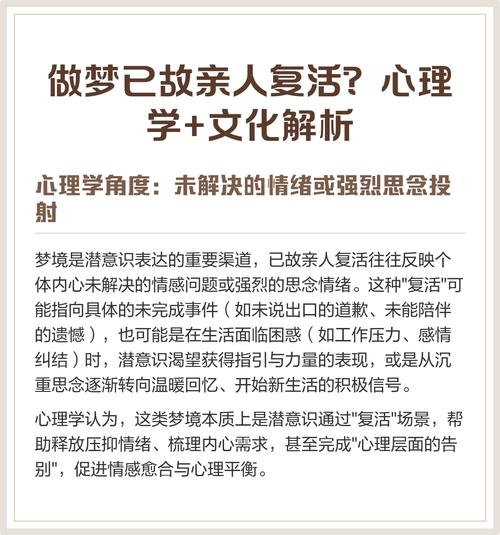 梦见亲人复活深度解析解读背后心理学5个真相