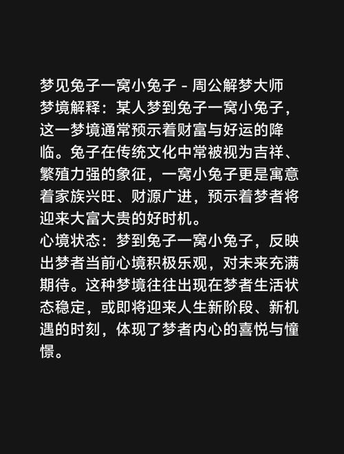 梦见小兔的5个深层含义解析，解读梦境背后的心理密码