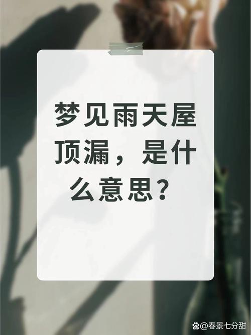 梦见房顶有洞漏水的含义心理暗示 vs 现实预兆？