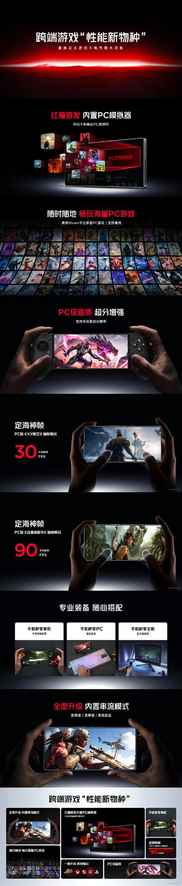 红魔10S Pro首发：手机内置PC模拟器，高效兼容Steam，让你30帧畅玩黑神话！