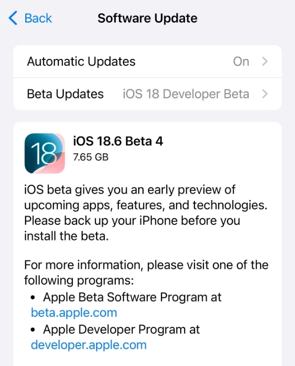 苹果发布iOS 18.6 RC：国行AI依然没戏